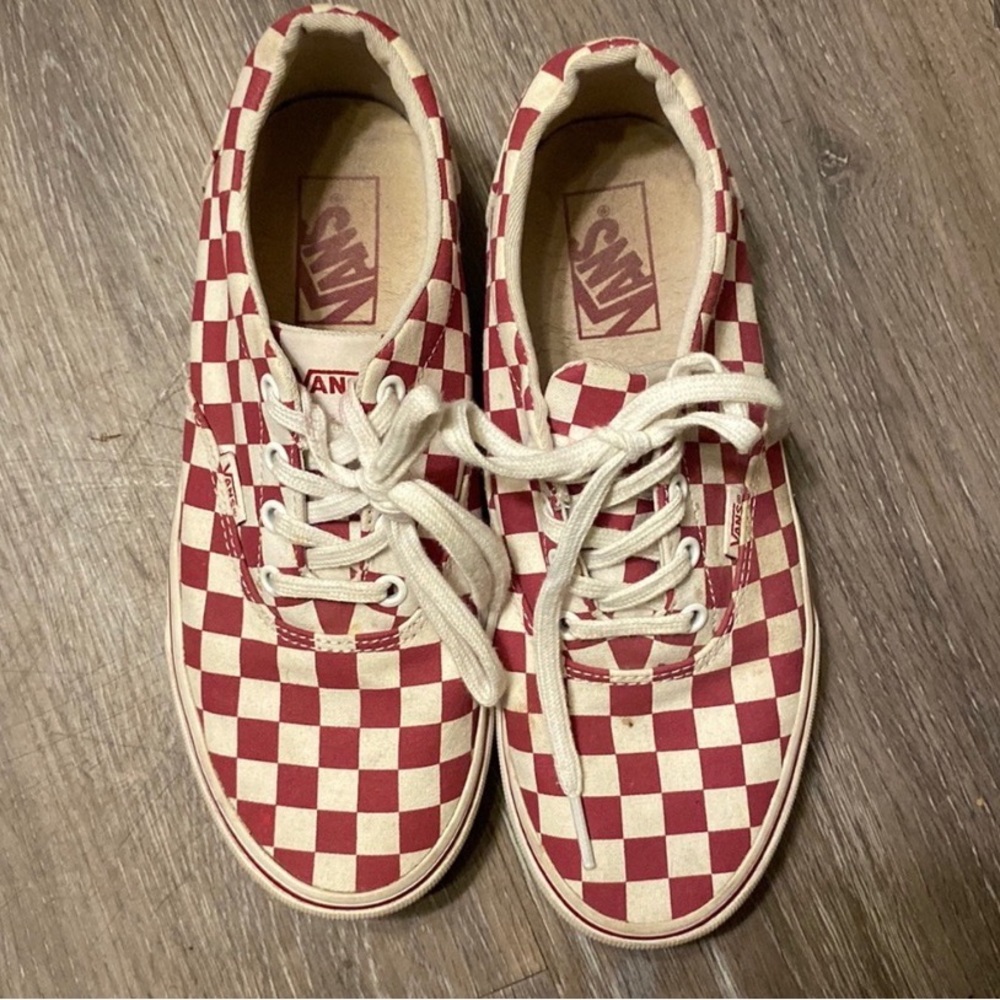 Checkered Vans with laces
